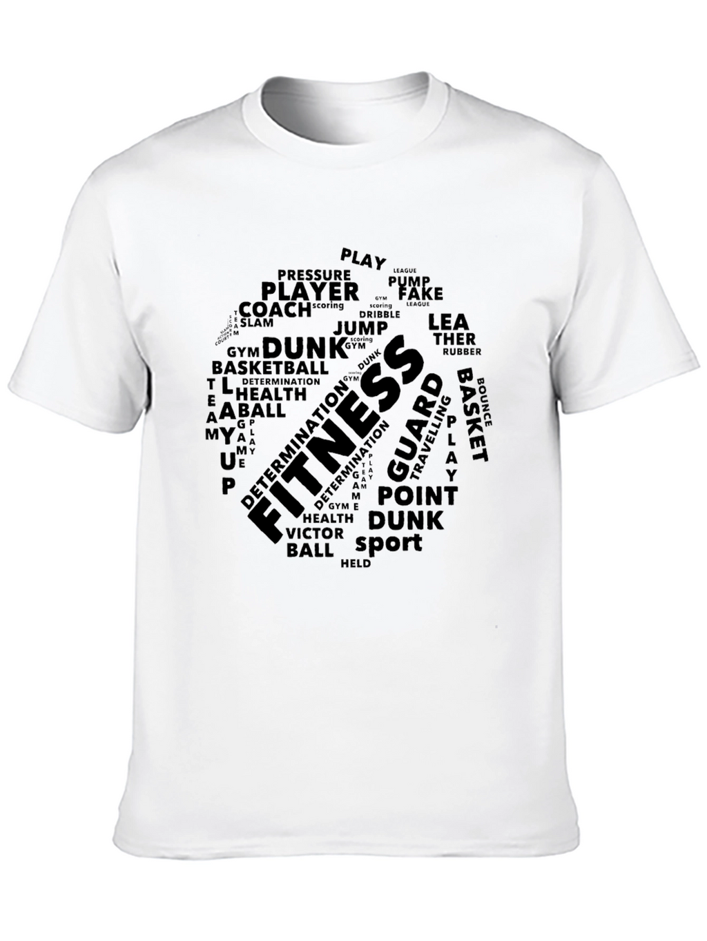 Fitness & Basketball Word Art T-Shirt