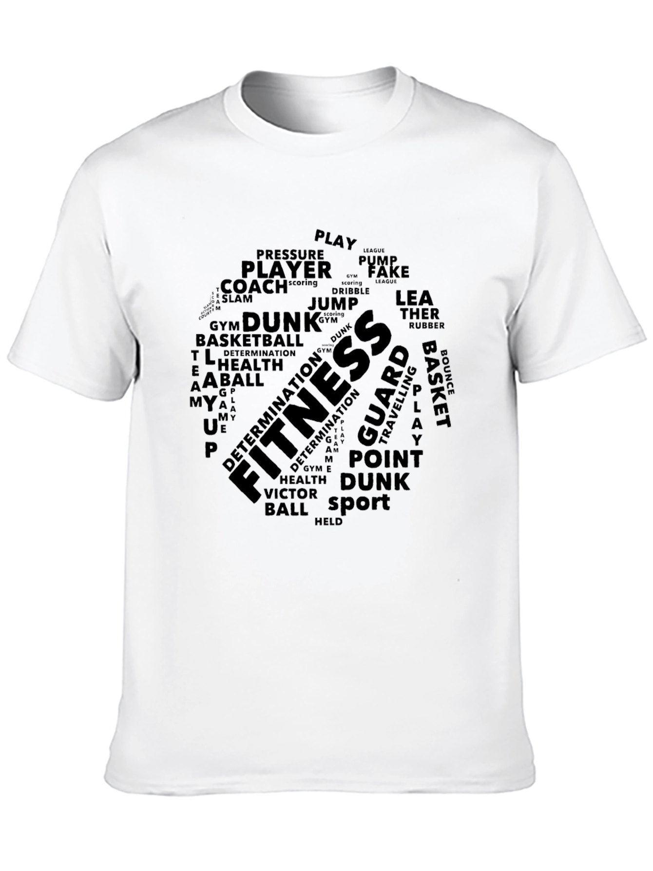 Fitness & Basketball Word Art T-Shirt