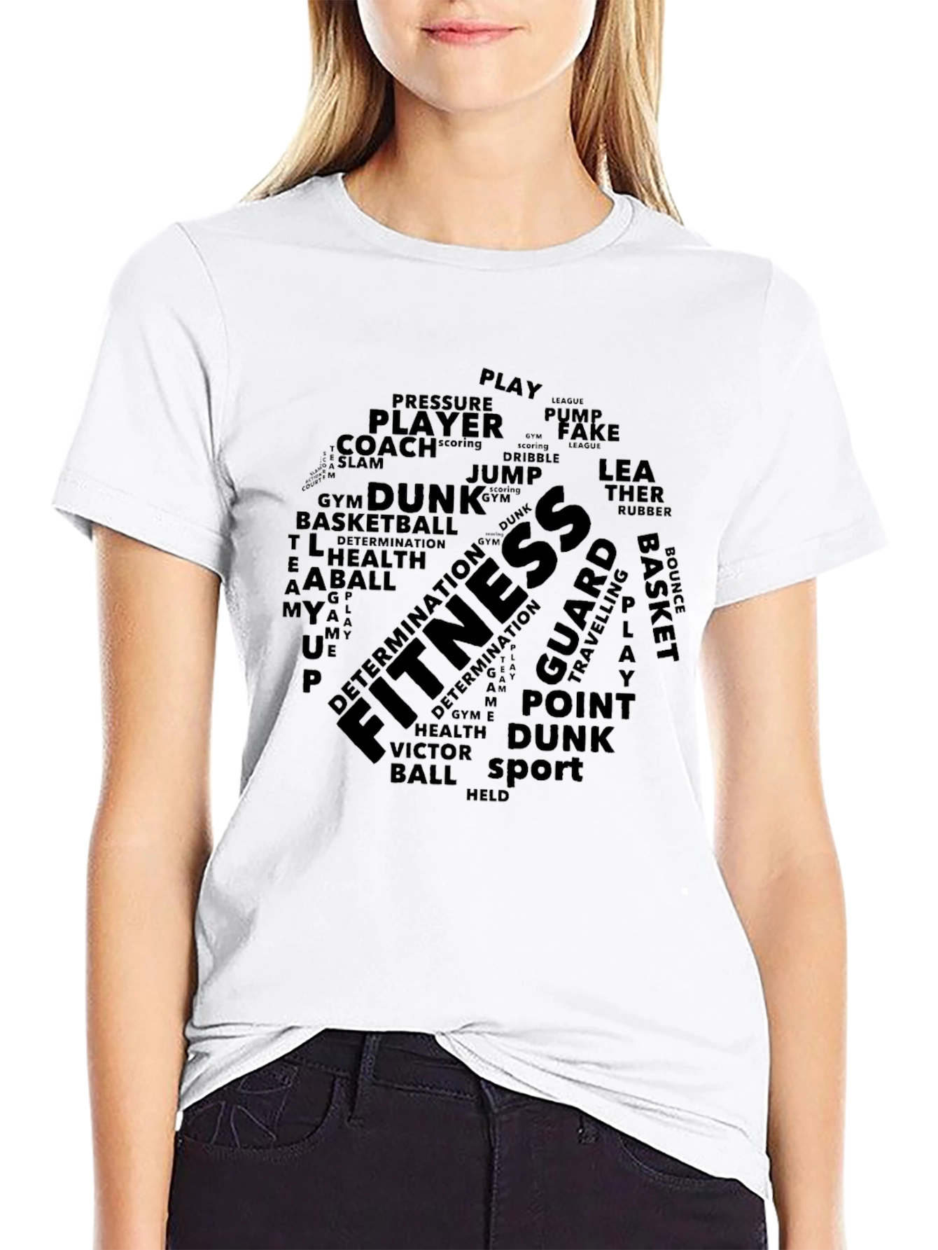 Fitness & Basketball Word Art T-Shirt