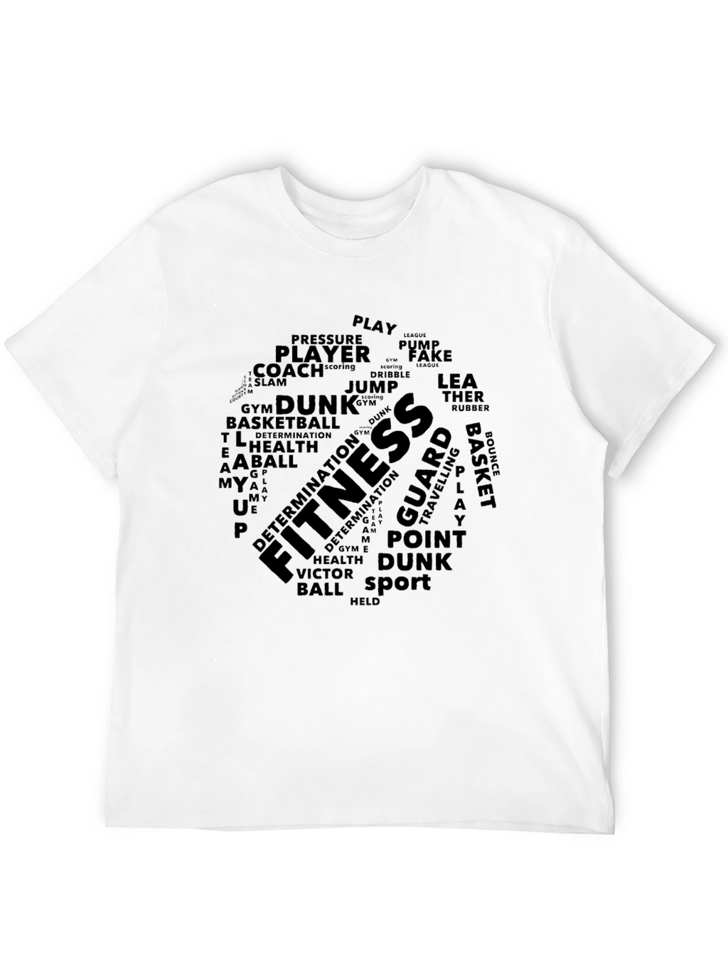Fitness & Basketball Word Art T-Shirt