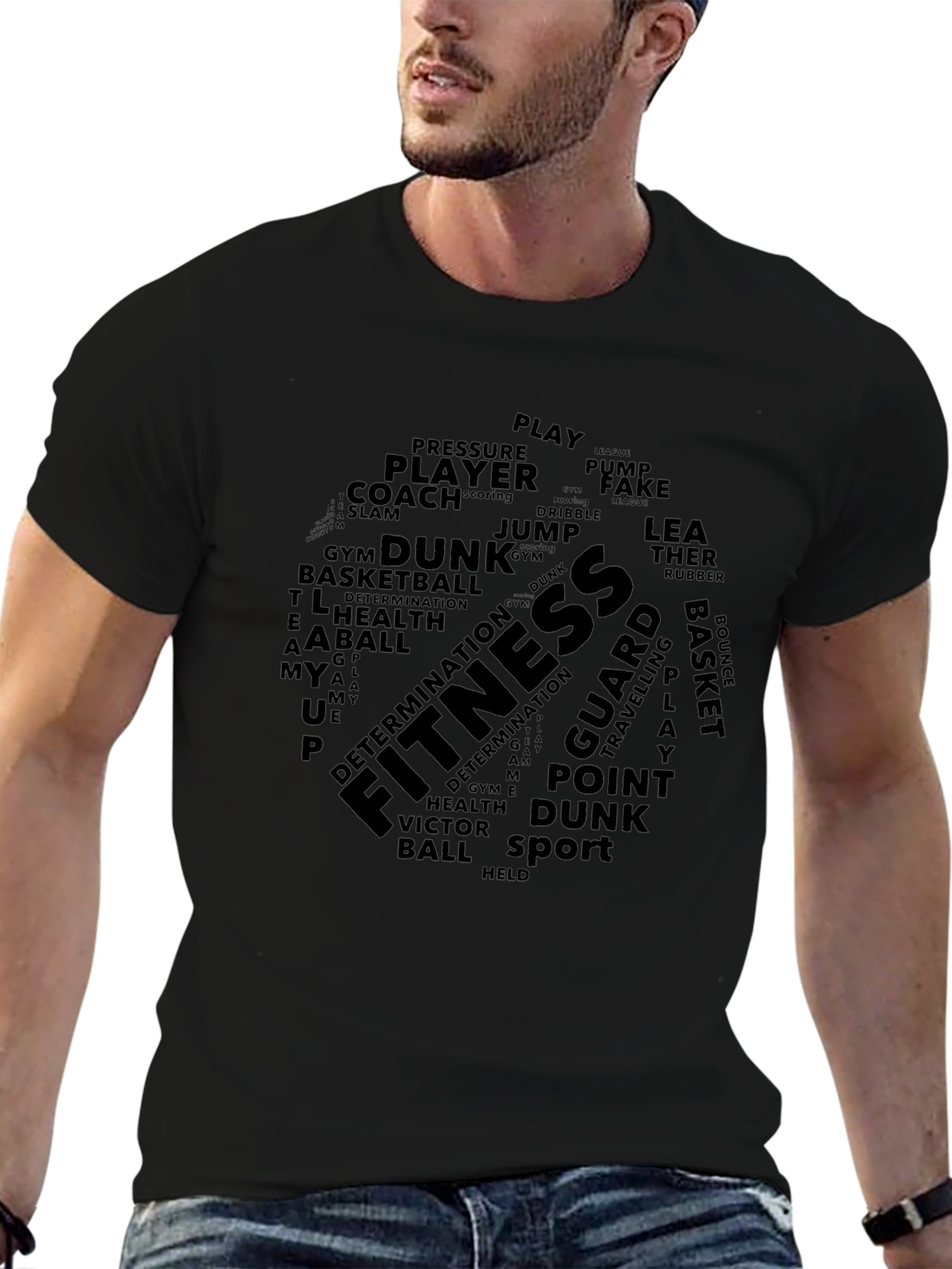 Fitness & Basketball Word Art T-Shirt