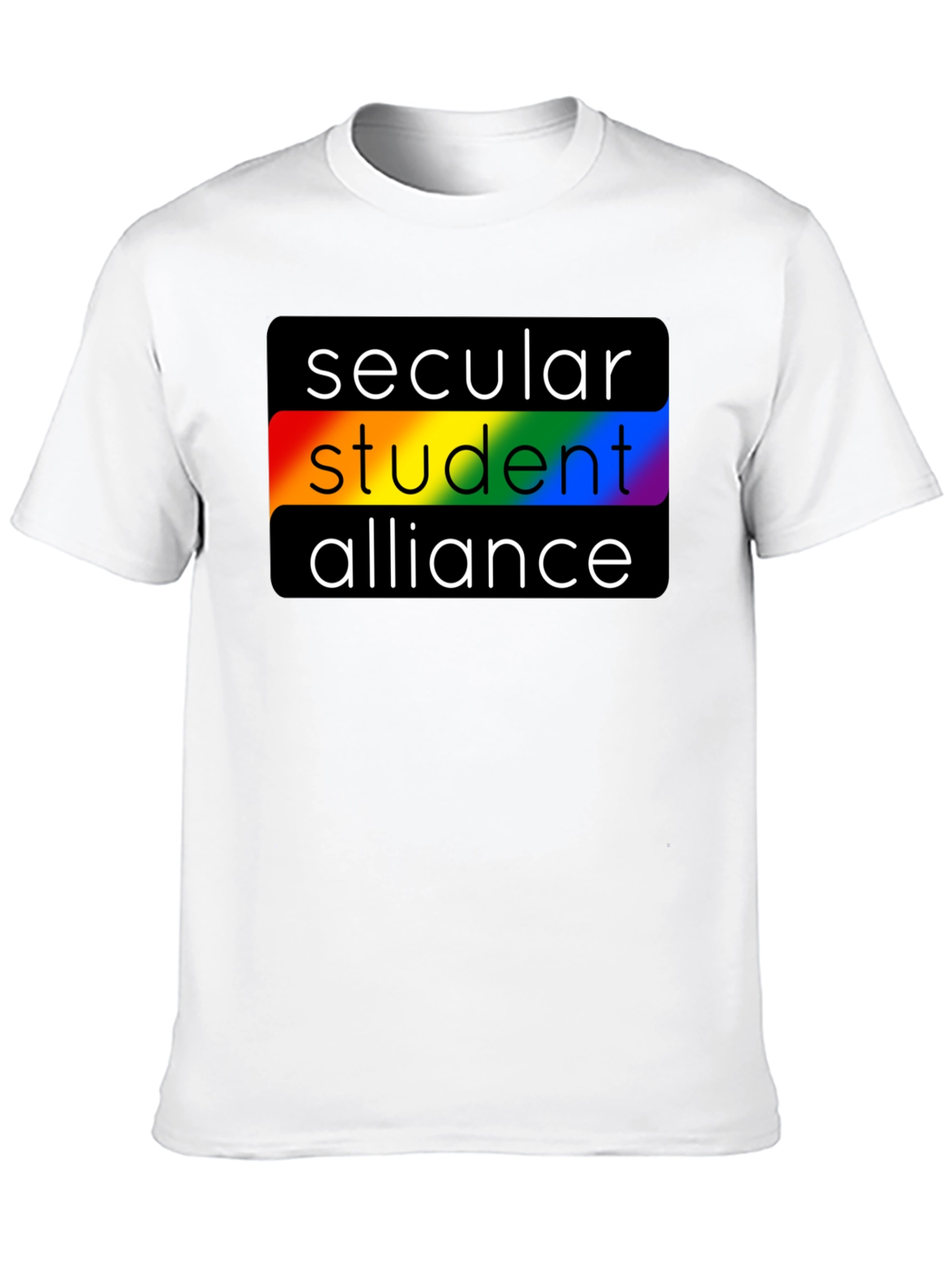 Secular Student Alliance Rainbow Pride Black T-Shirt