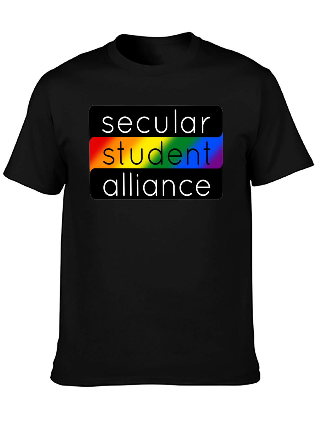 Secular Student Alliance Rainbow Pride Black T-Shirt