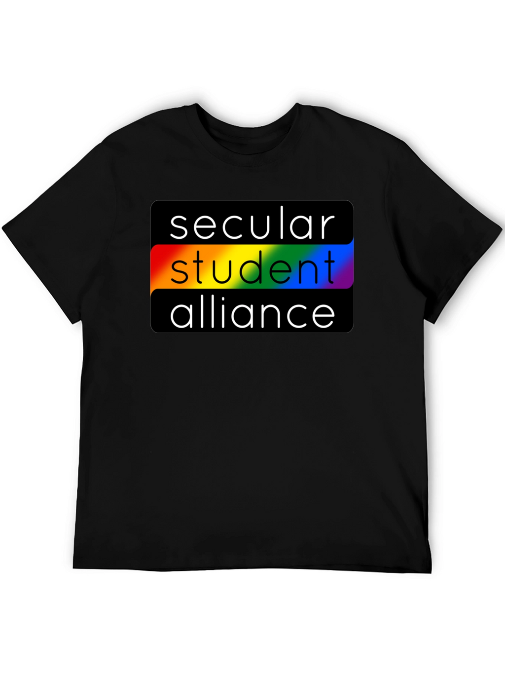Secular Student Alliance Rainbow Pride Black T-Shirt