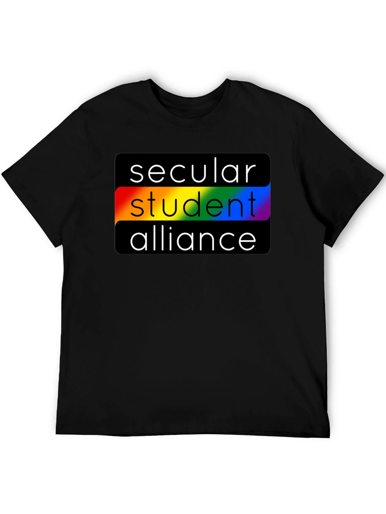 Secular Student Alliance Rainbow Pride Black T-Shirt