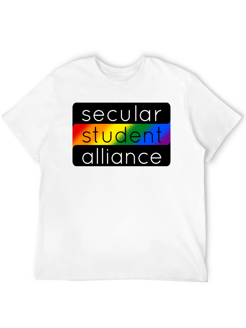 Secular Student Alliance Rainbow Pride Black T-Shirt