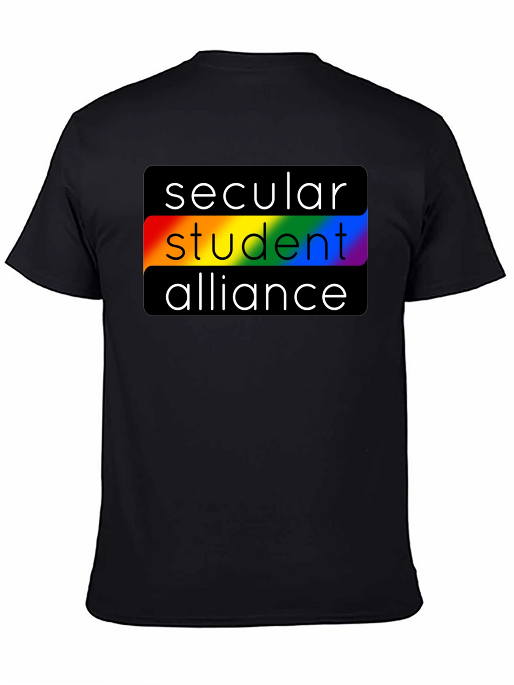 Secular Student Alliance Rainbow Pride Black T-Shirt