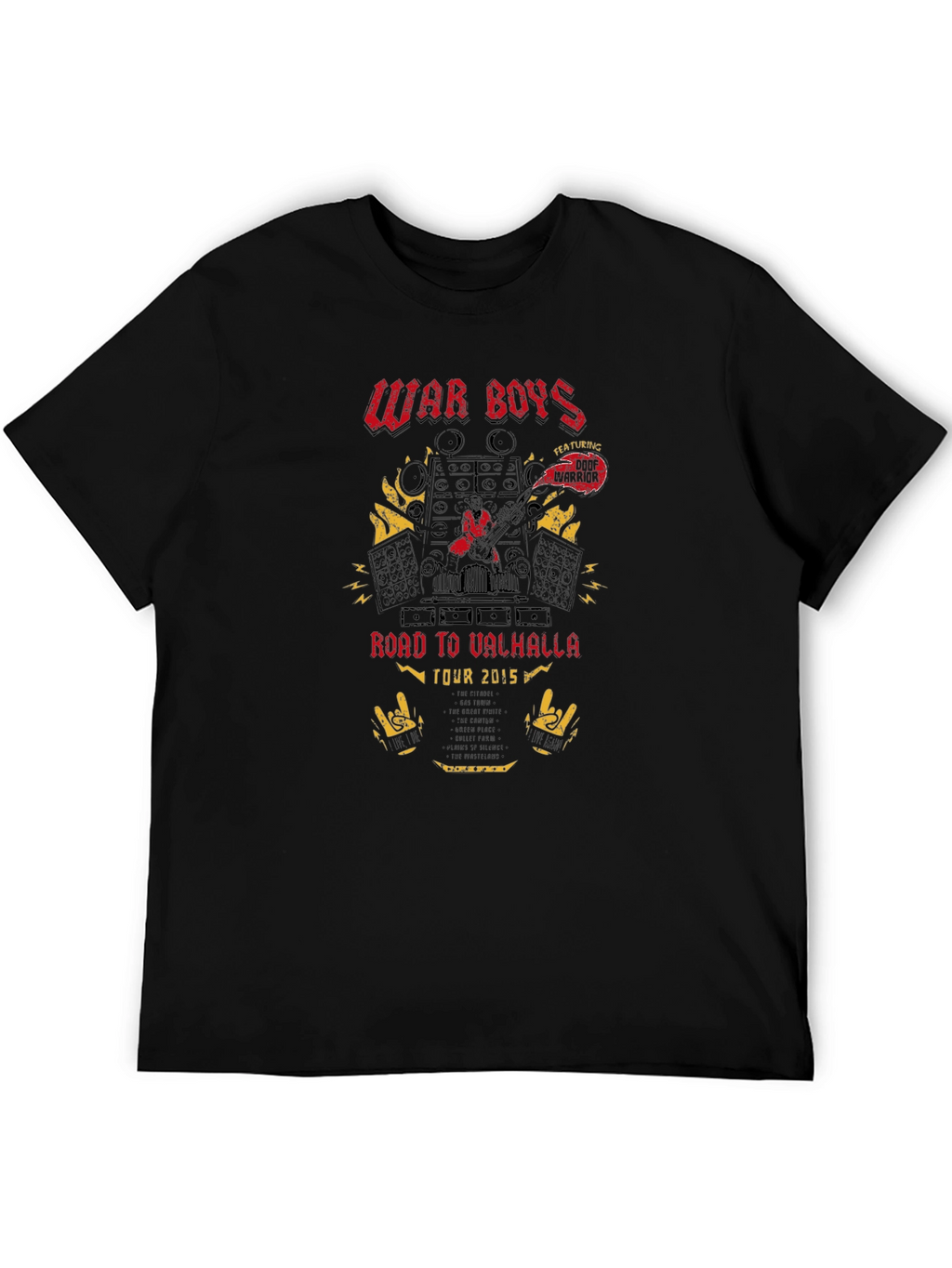 War Boys Road to Valhalla Tour 2015 Black T-Shirt
