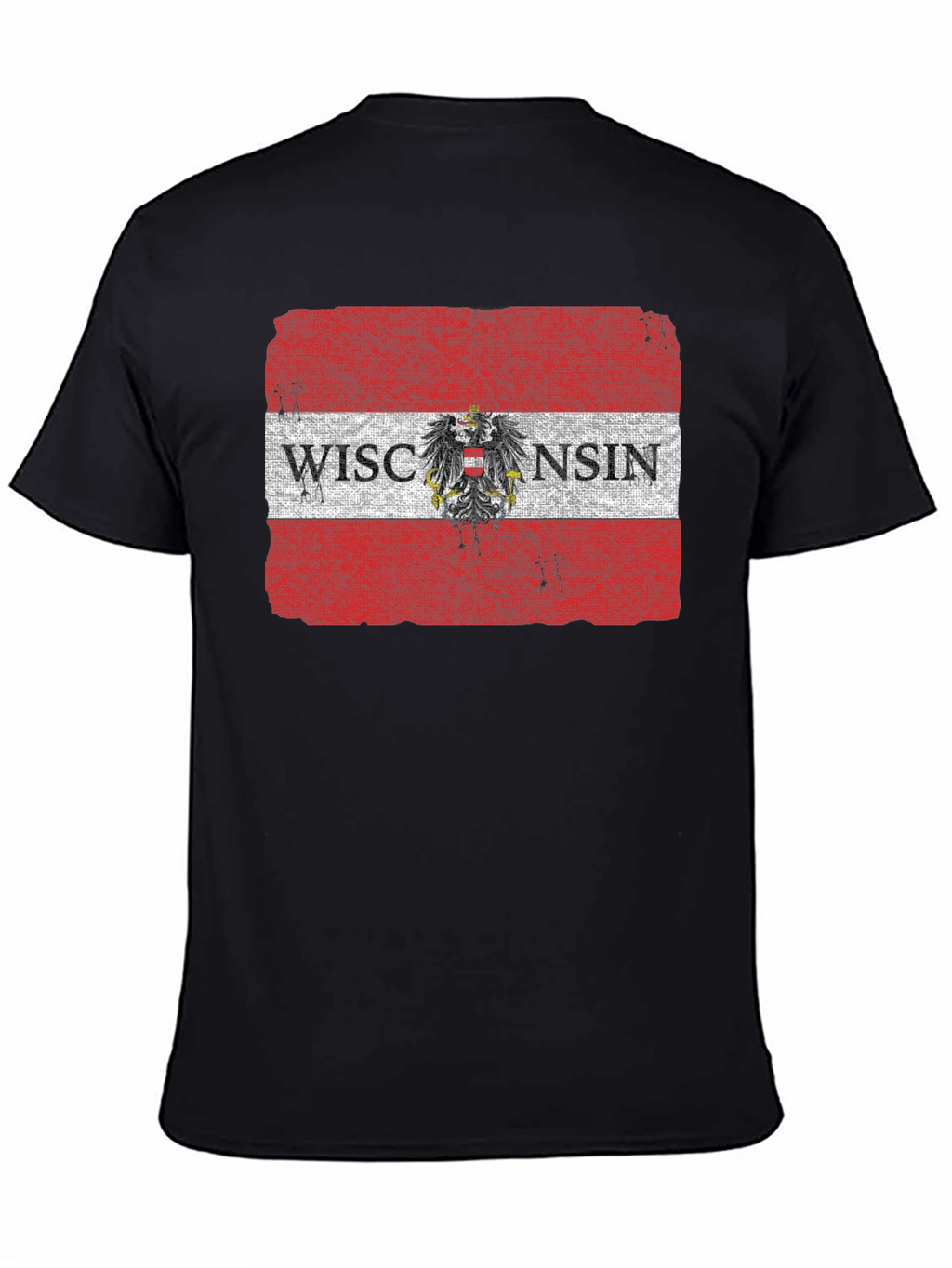 Wisconsin Flag Eagle Graphic T-Shirt - Black