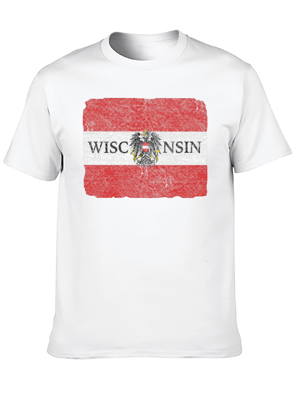 Wisconsin Flag Eagle Graphic T-Shirt - Black