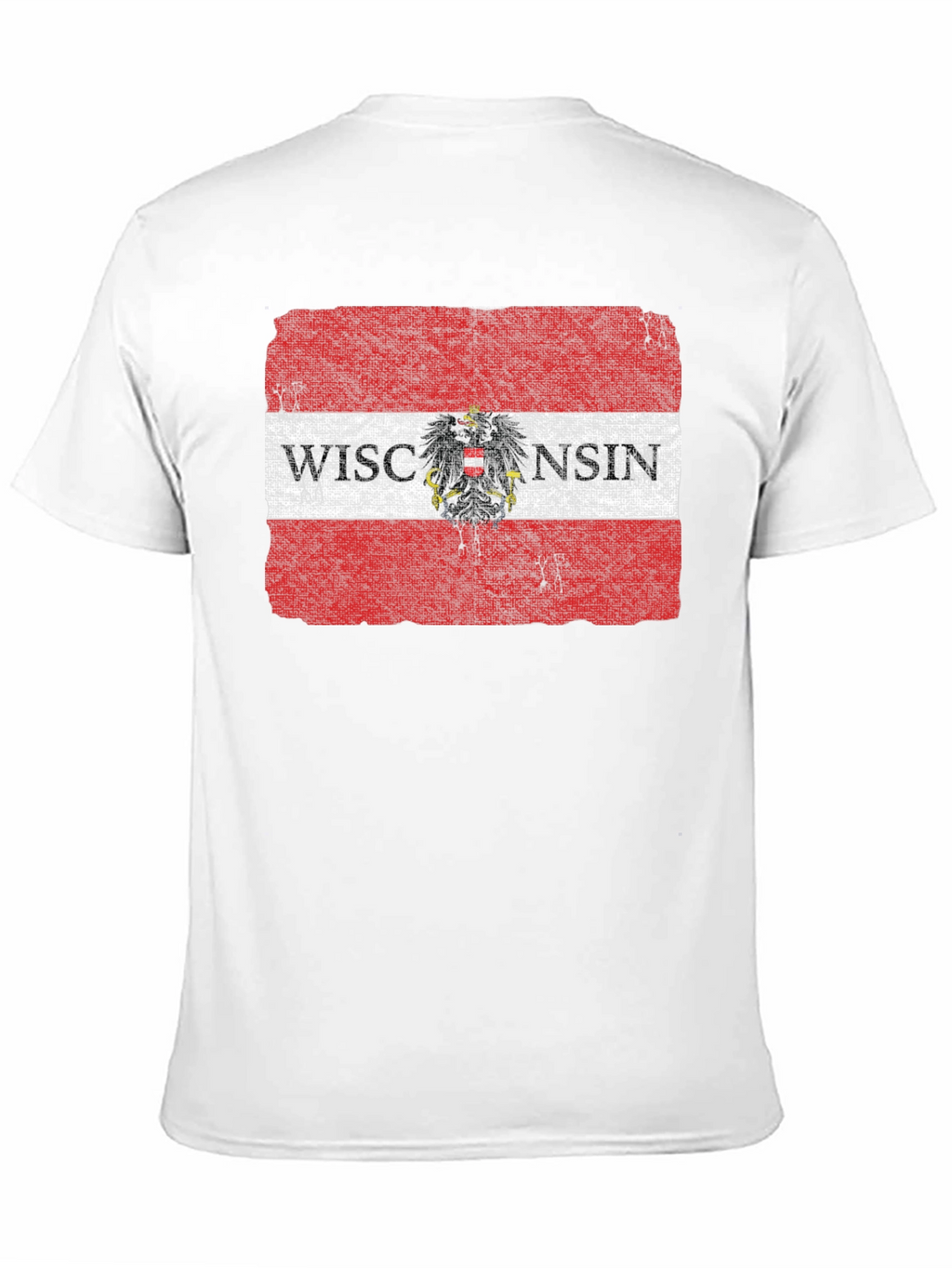 Wisconsin Flag Eagle Graphic T-Shirt - Black