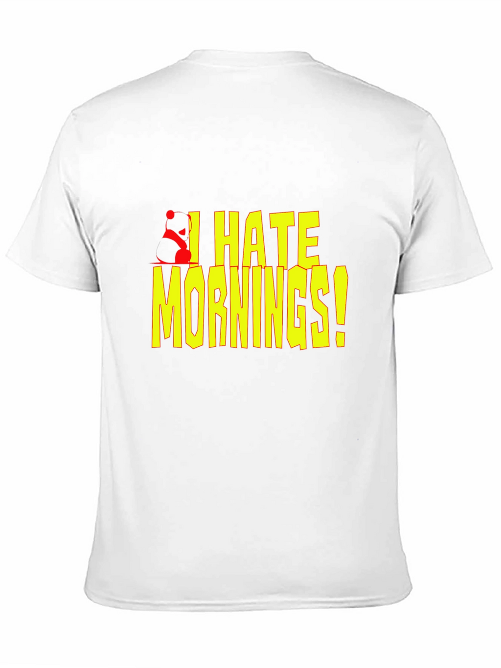 I Hate Mornings! Black T-Shirt with Panda