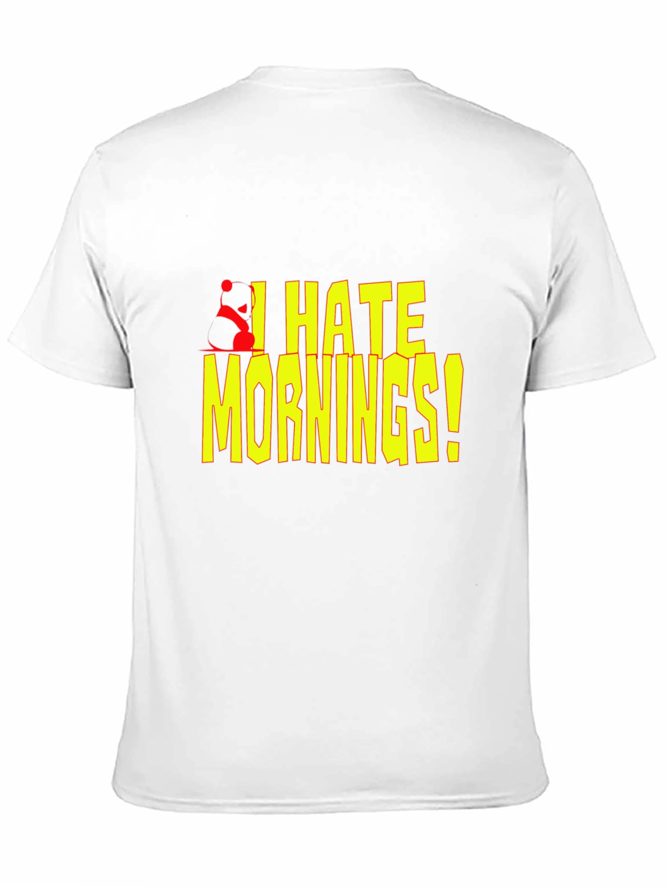 I Hate Mornings! Black T-Shirt with Panda