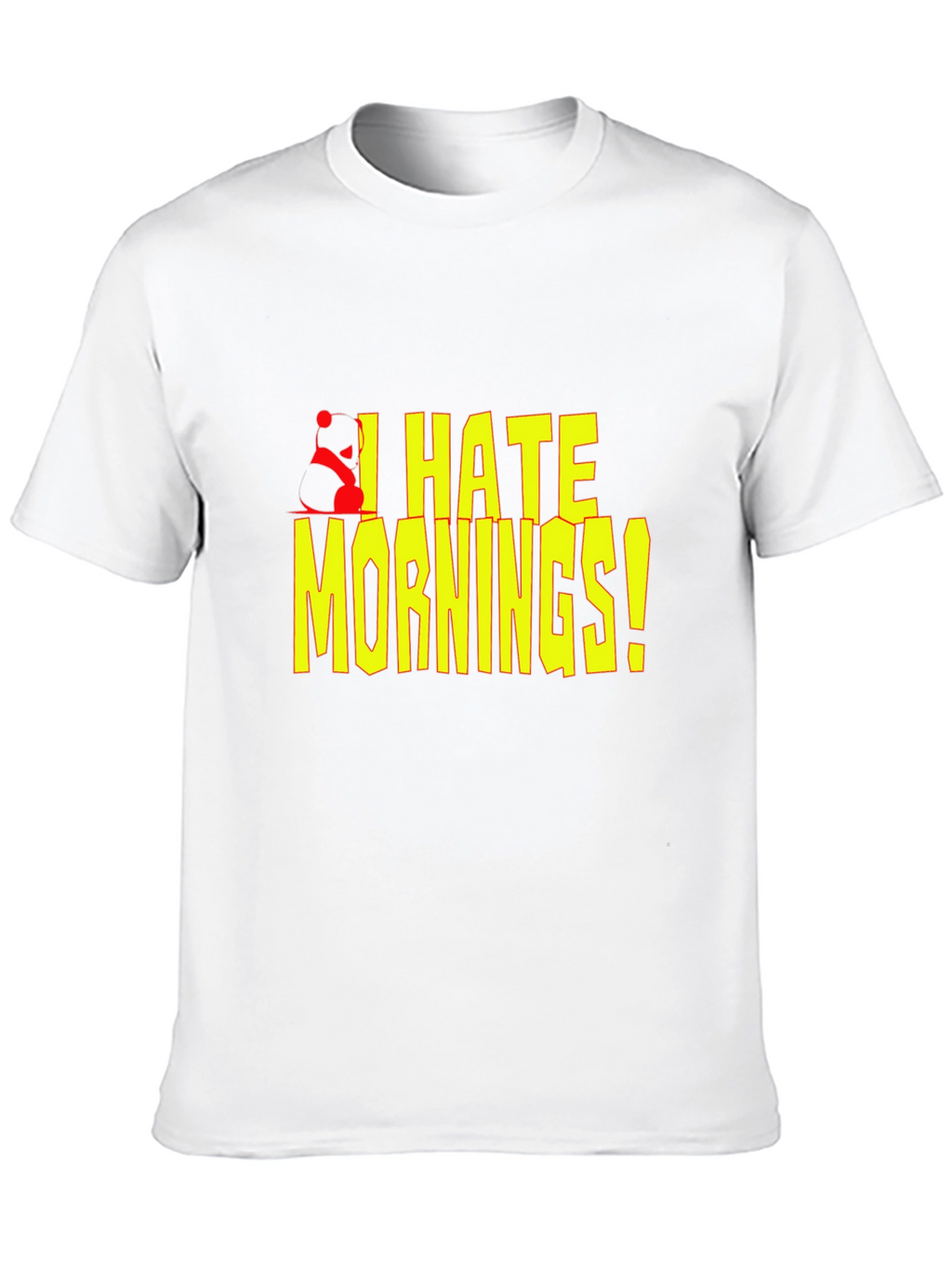 I Hate Mornings! Black T-Shirt with Panda