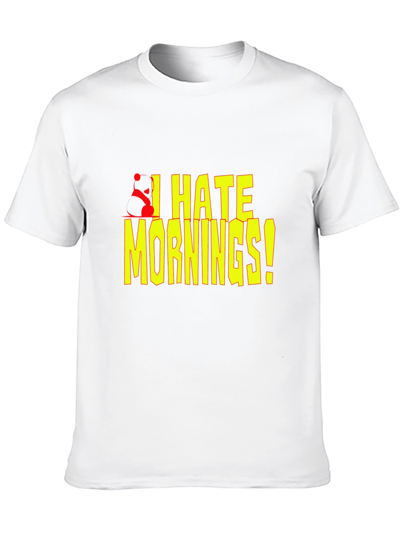 I Hate Mornings! Black T-Shirt with Panda