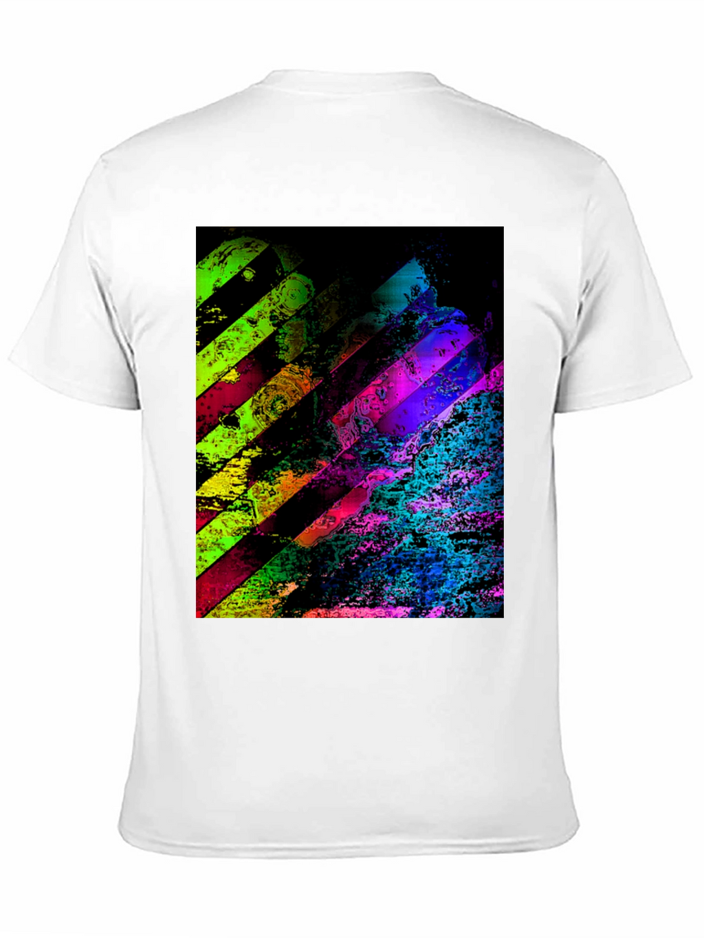 Abstract Geometric Graphic Print Mens Black T-Shirt
