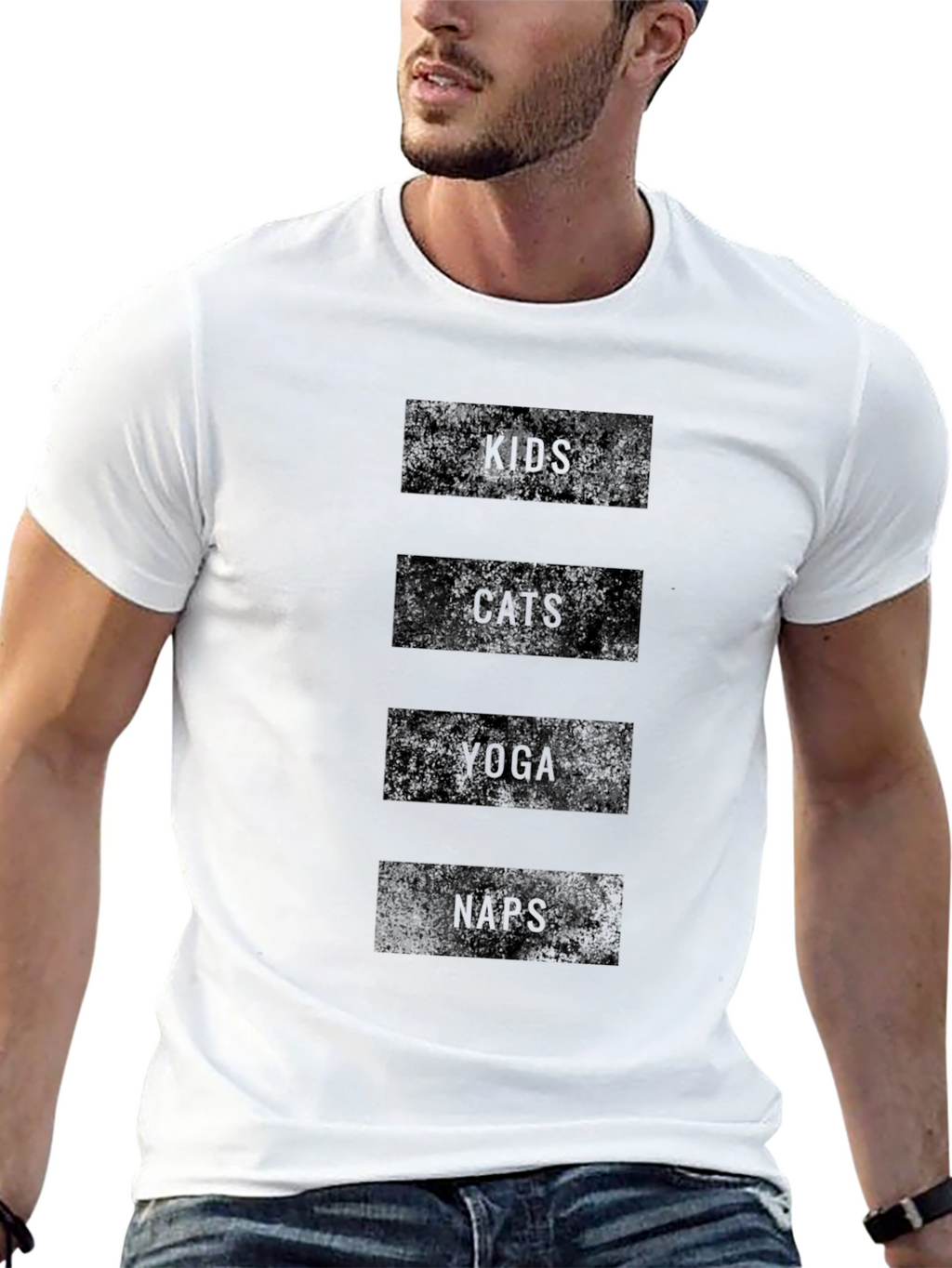 Kids Cats Yoga Naps Black Graphic Tee