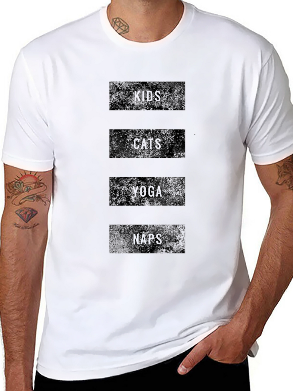 Kids Cats Yoga Naps Black Graphic Tee