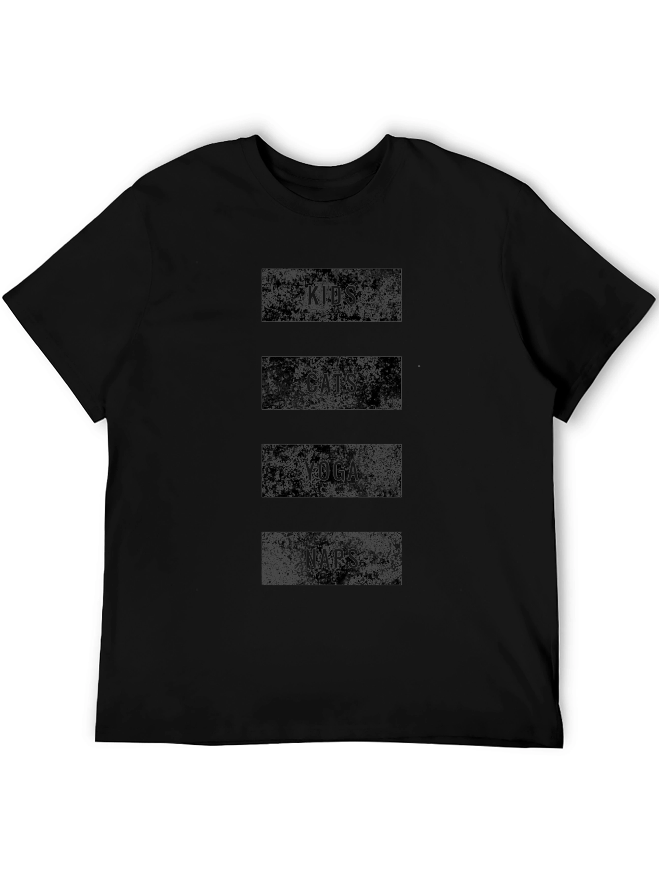 Kids Cats Yoga Naps Black Graphic Tee