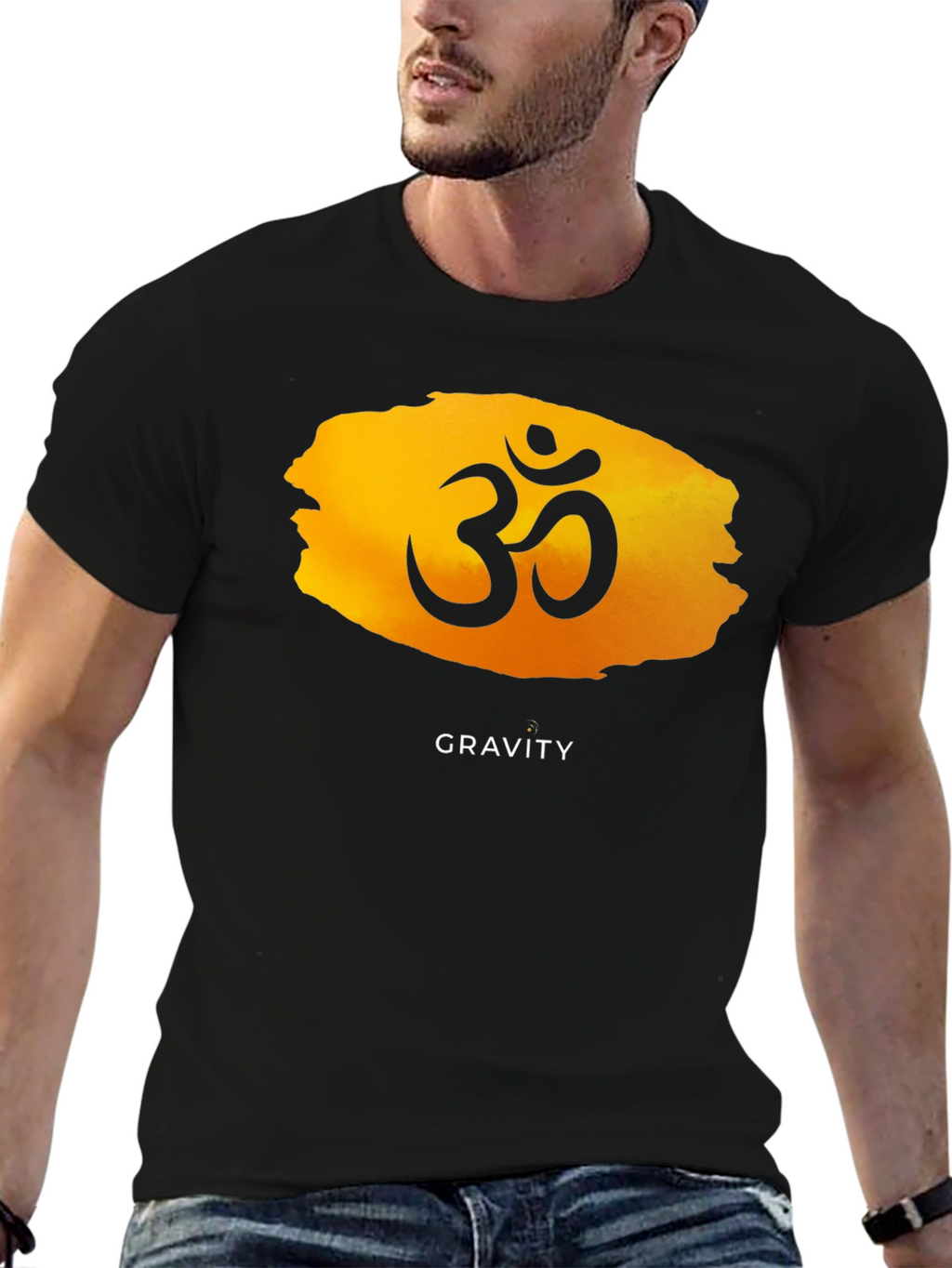 Om Symbol Gravity Graphic Tee - Unisex Black T-Shirt