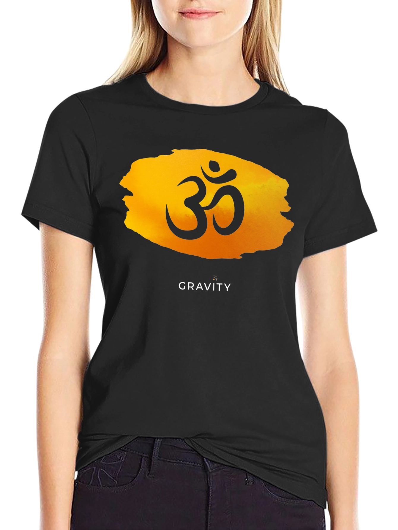 Om Symbol Gravity Graphic Tee - Unisex Black T-Shirt