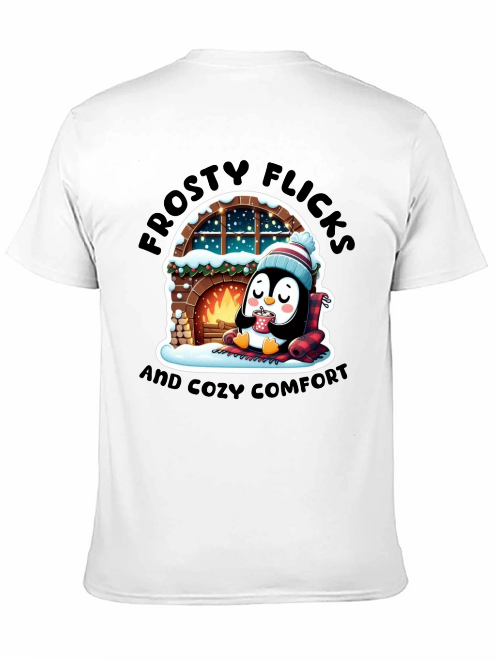 Cozy Penguin Black T-Shirt