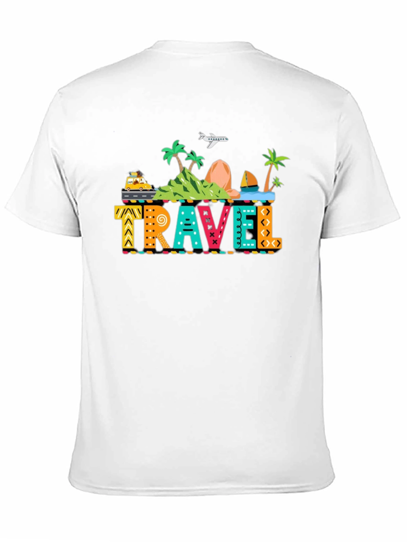 Travel Graphic Print Black T-Shirt