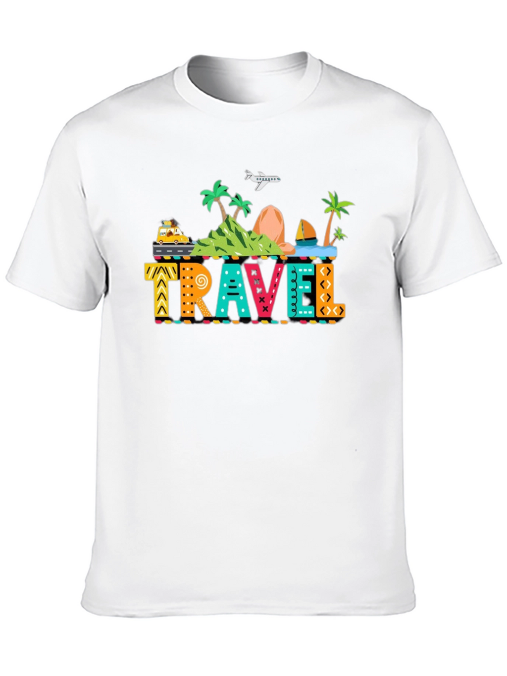 Travel Graphic Print Black T-Shirt