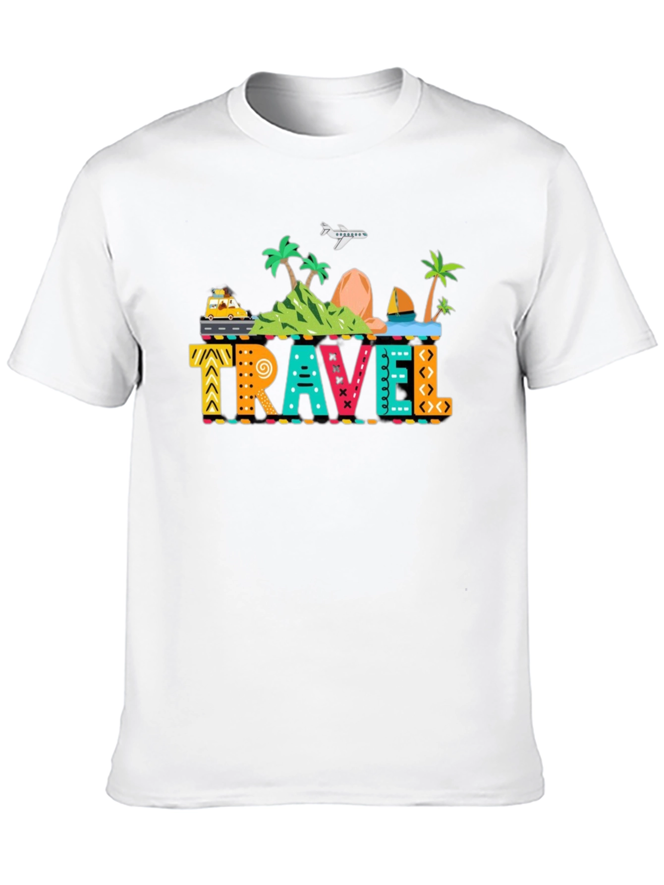 Travel Graphic Print Black T-Shirt