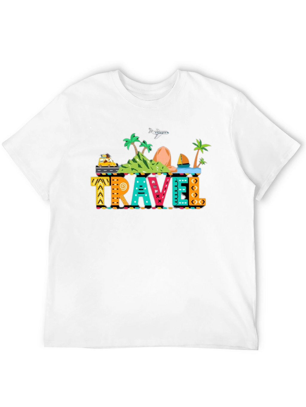 Travel Graphic Print Black T-Shirt