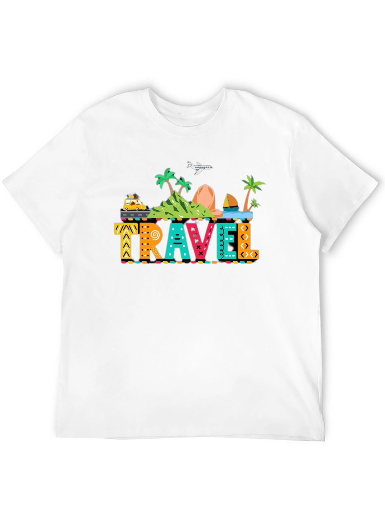 Travel Graphic Print Black T-Shirt