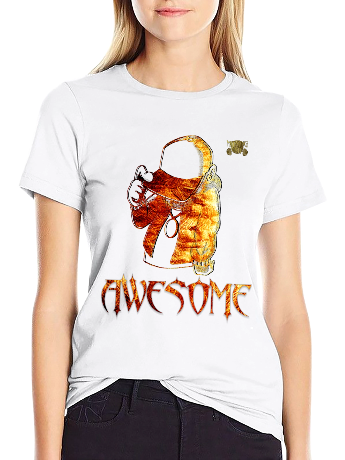 Awesome Astronaut Graphic Black T-Shirt