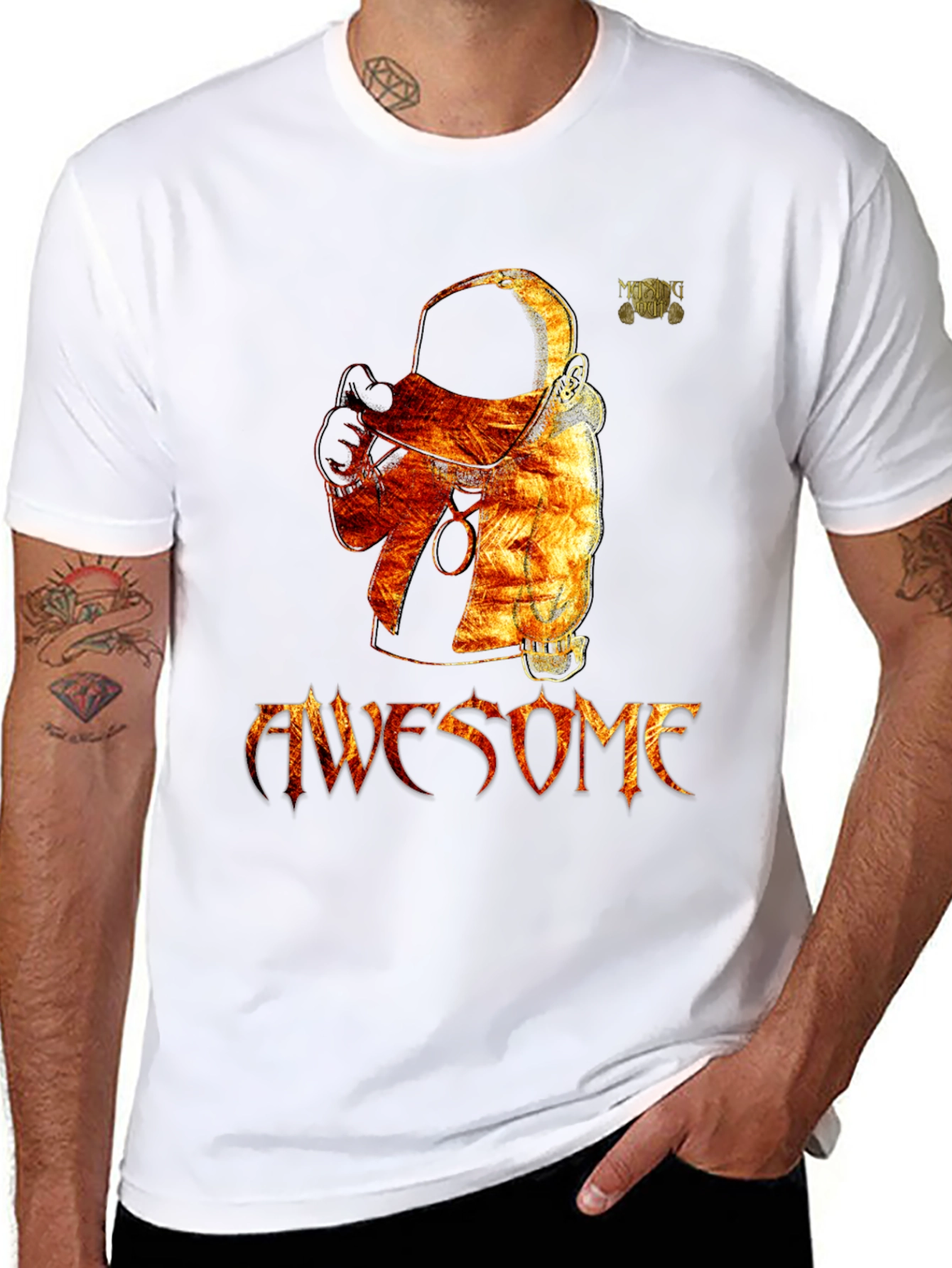 Awesome Astronaut Graphic Black T-Shirt