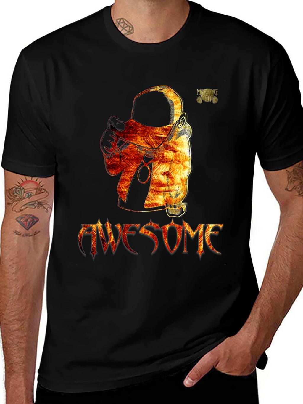 Awesome Astronaut Graphic Black T-Shirt