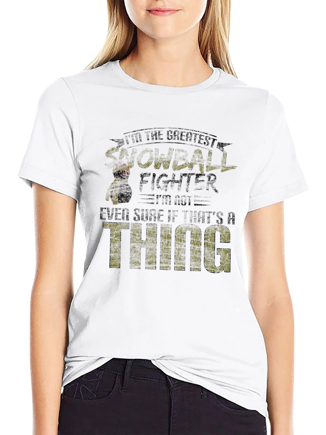 Greatest Snowball Fighter Black T-Shirt