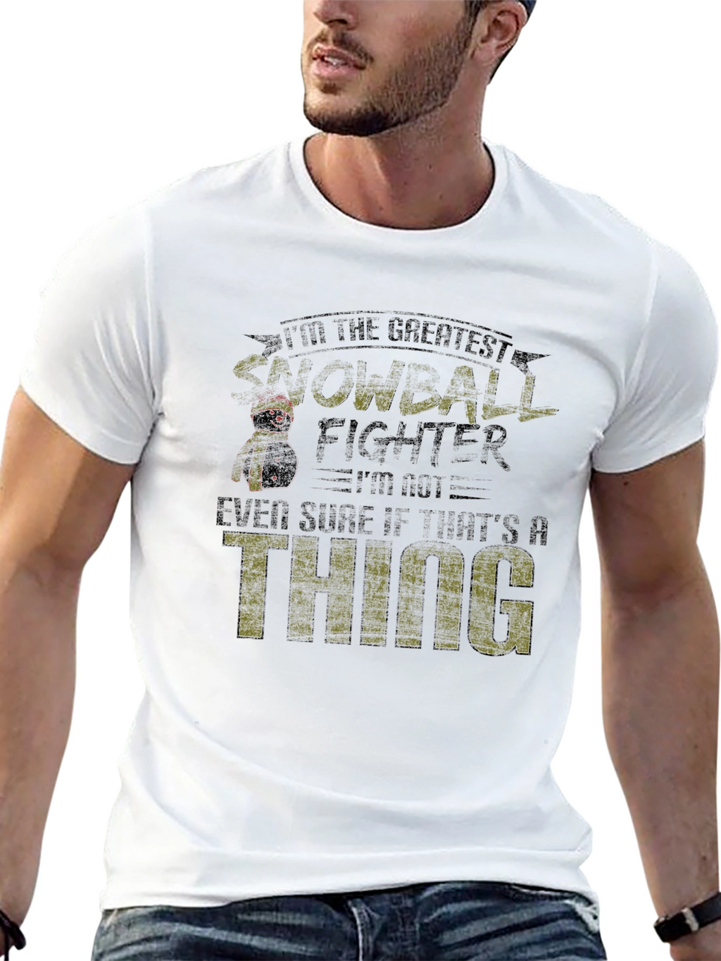 Greatest Snowball Fighter Black T-Shirt