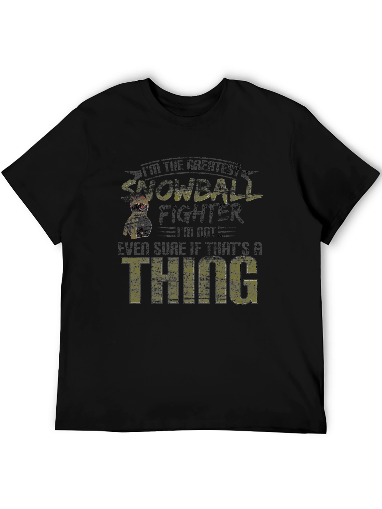 Greatest Snowball Fighter Black T-Shirt