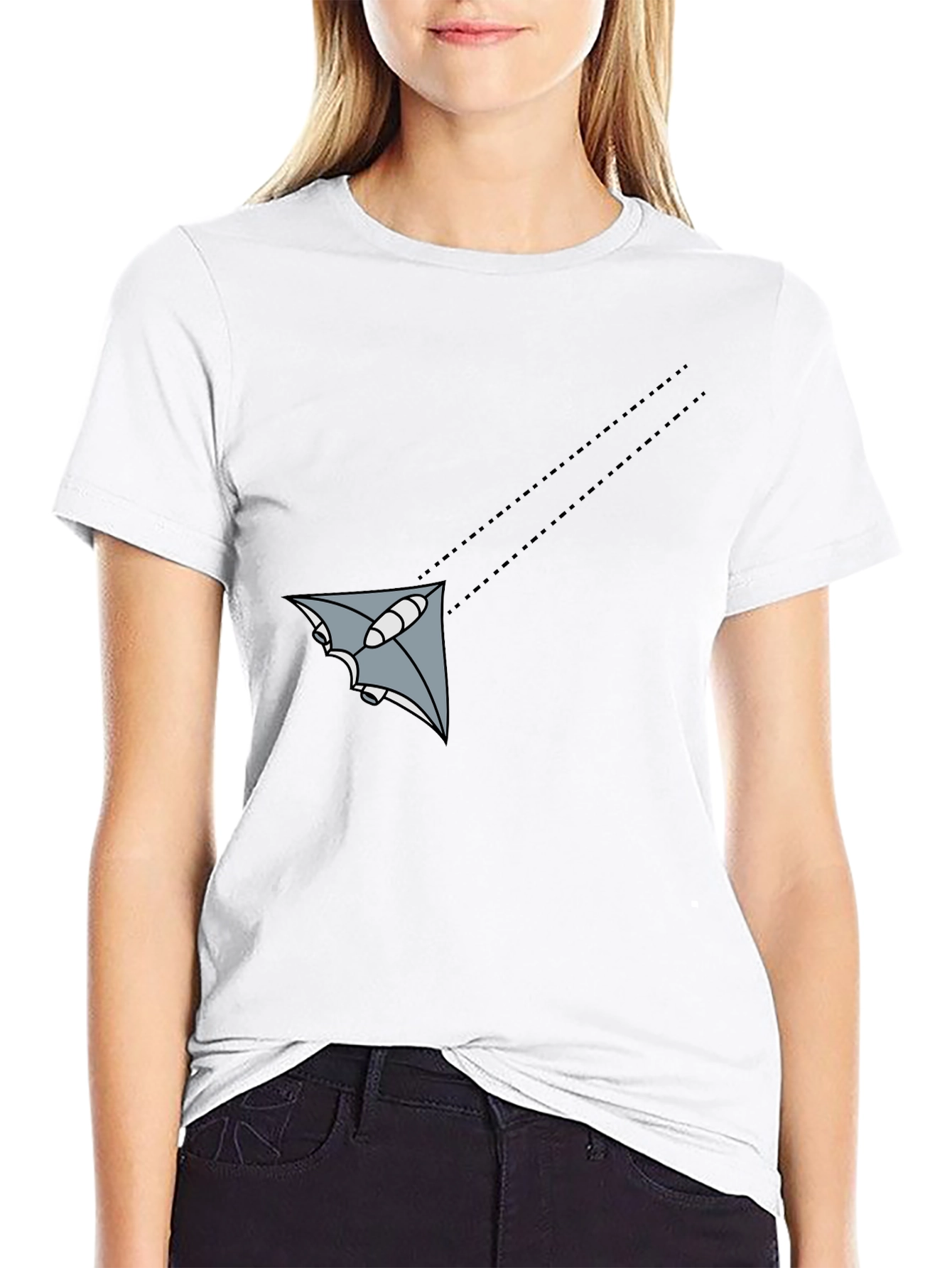 Mens Black Graphic Tee - Flying Object Design
