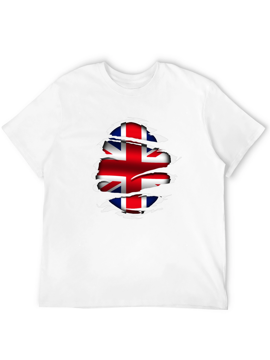 Union Jack Flag Ripped T-Shirt