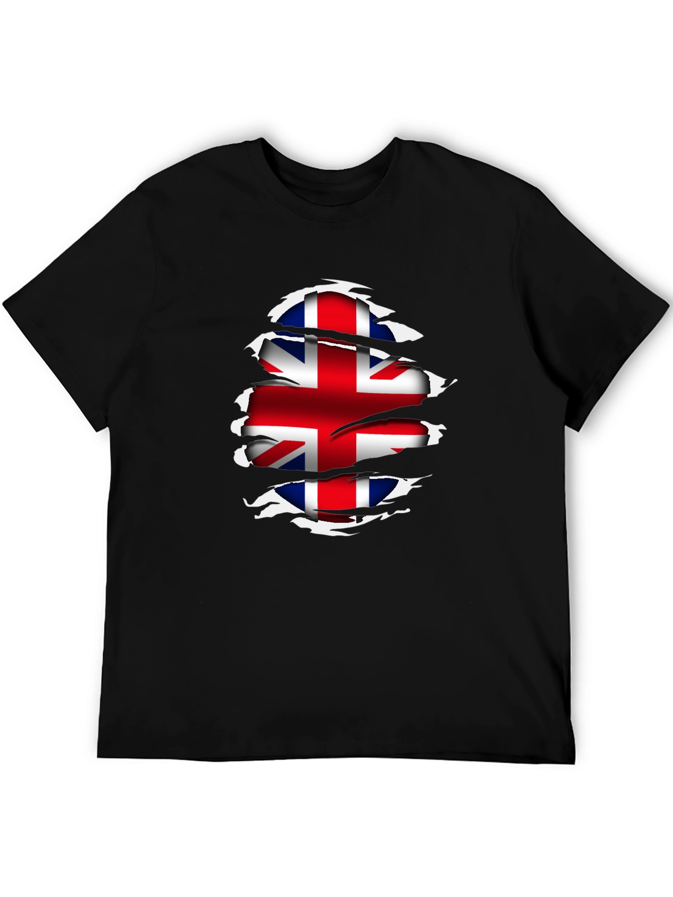 Union Jack Flag Ripped T-Shirt