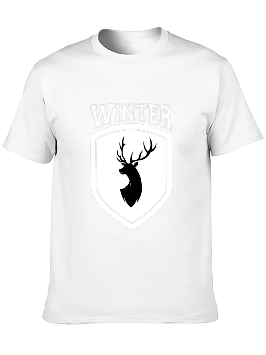 Winter Deer Crest Black T-Shirt