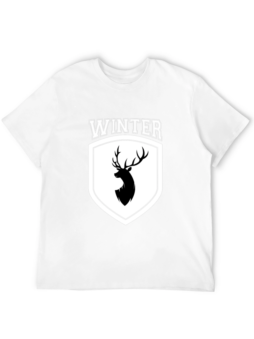 Winter Deer Crest Black T-Shirt