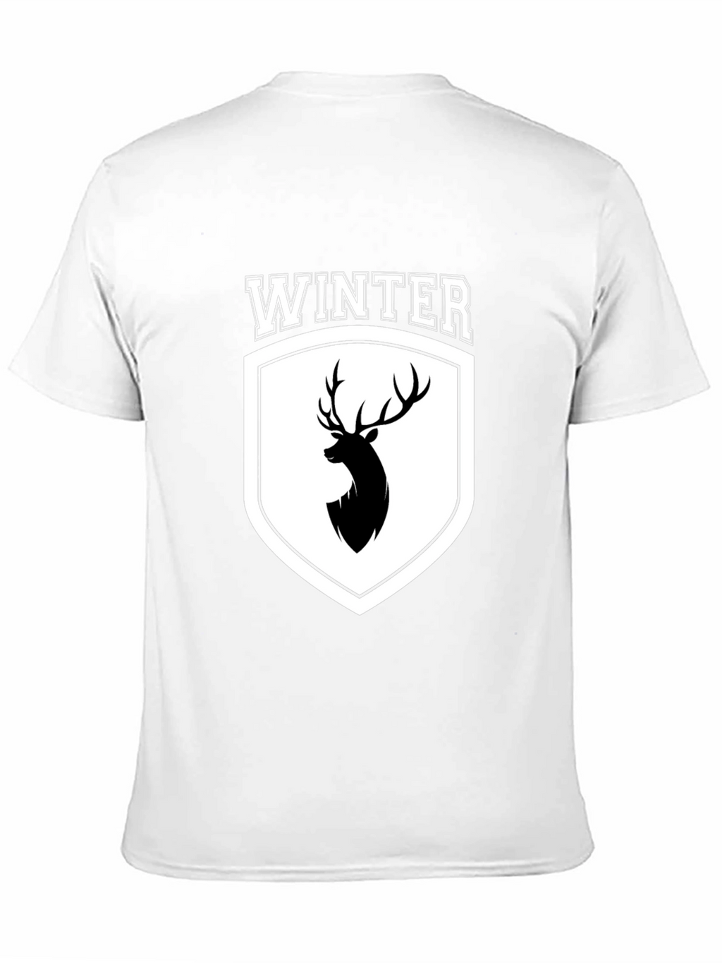 Winter Deer Crest Black T-Shirt