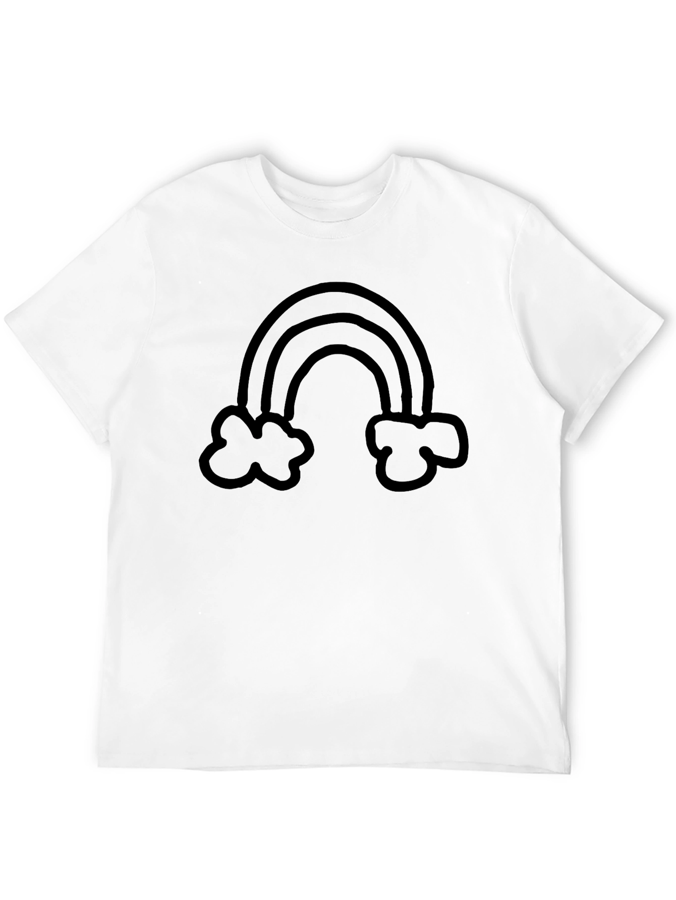 Black Rainbow Graphic Tee - Mens Short Sleeve Casual Shirt