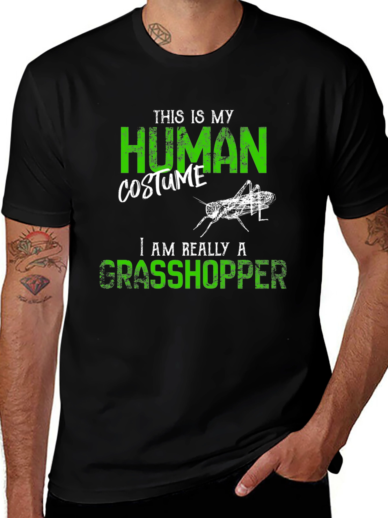 Human Costume Grasshopper Graphic Tee