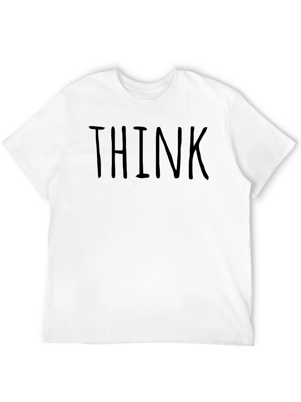 THINK Black Graphic Tee - Mens Crew Neck T-Shirt