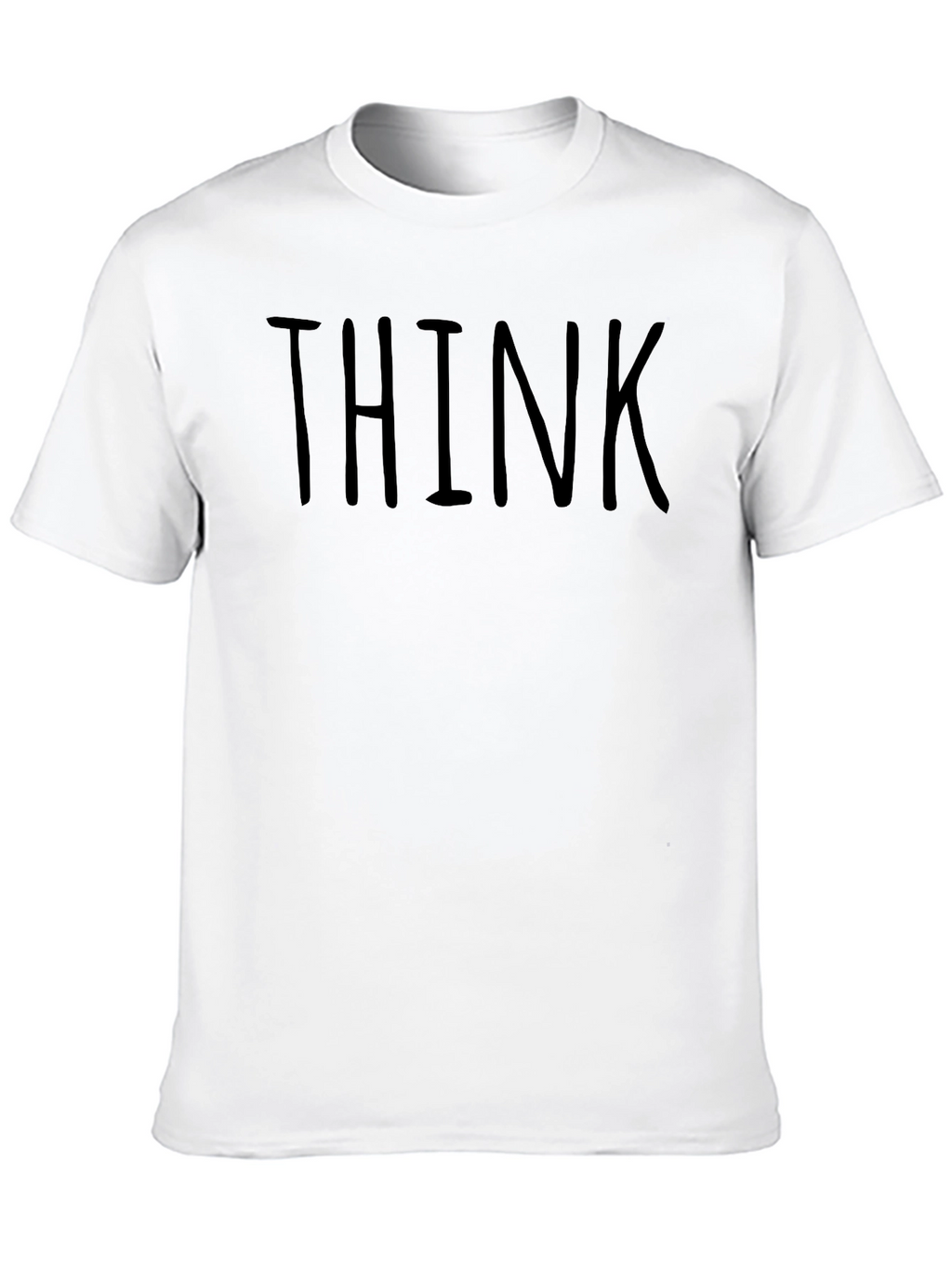 THINK Black Graphic Tee - Mens Crew Neck T-Shirt
