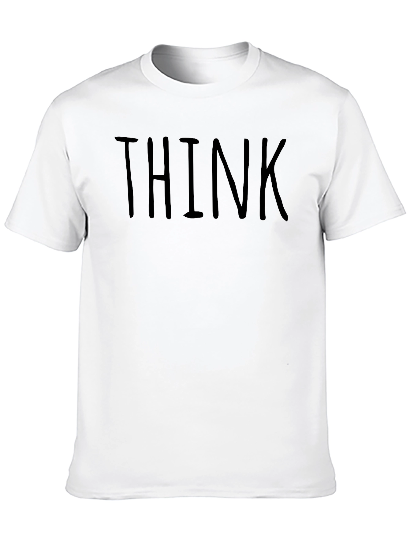 THINK Black Graphic Tee - Mens Crew Neck T-Shirt