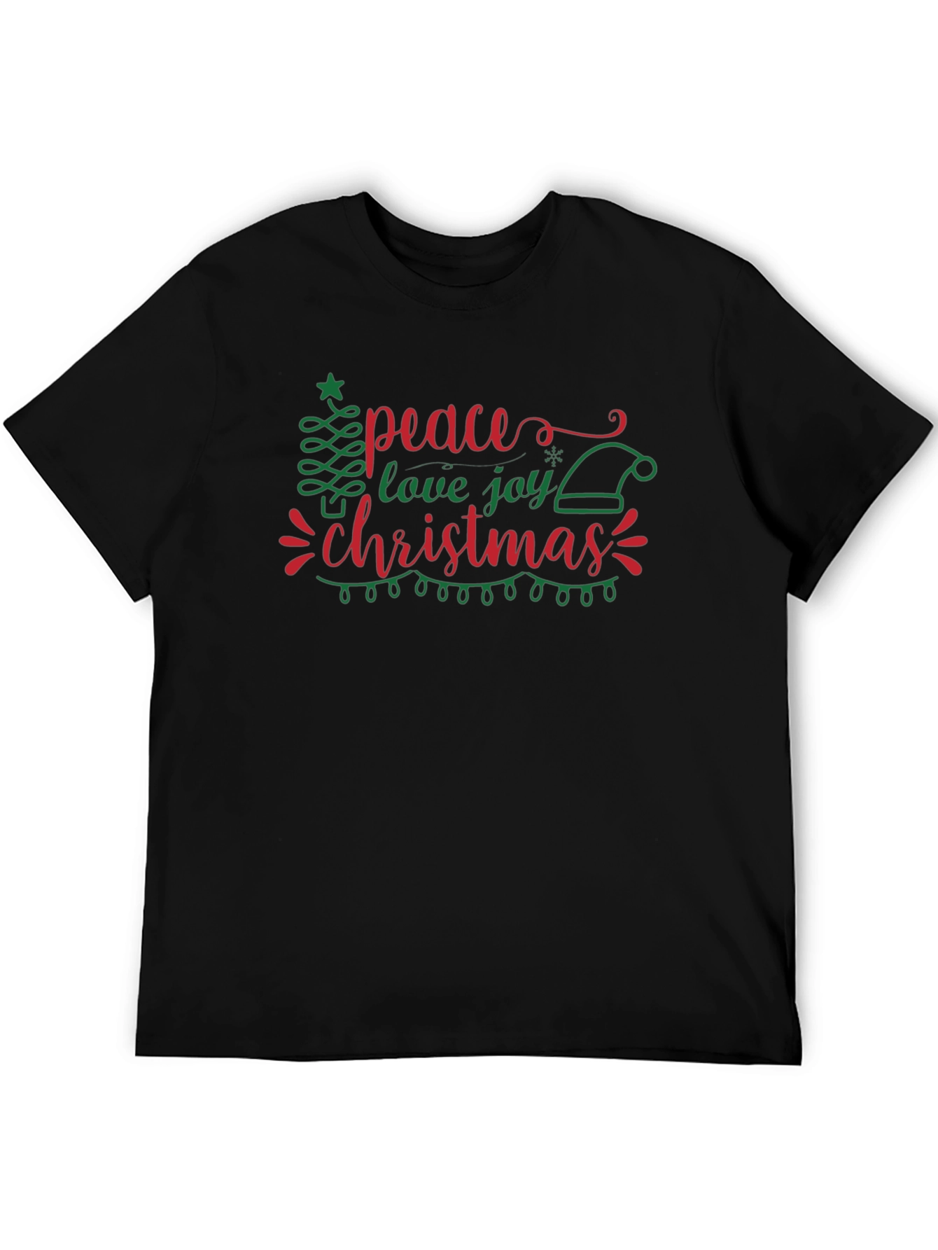 Peace Love Joy Christmas Black Holiday T-Shirt