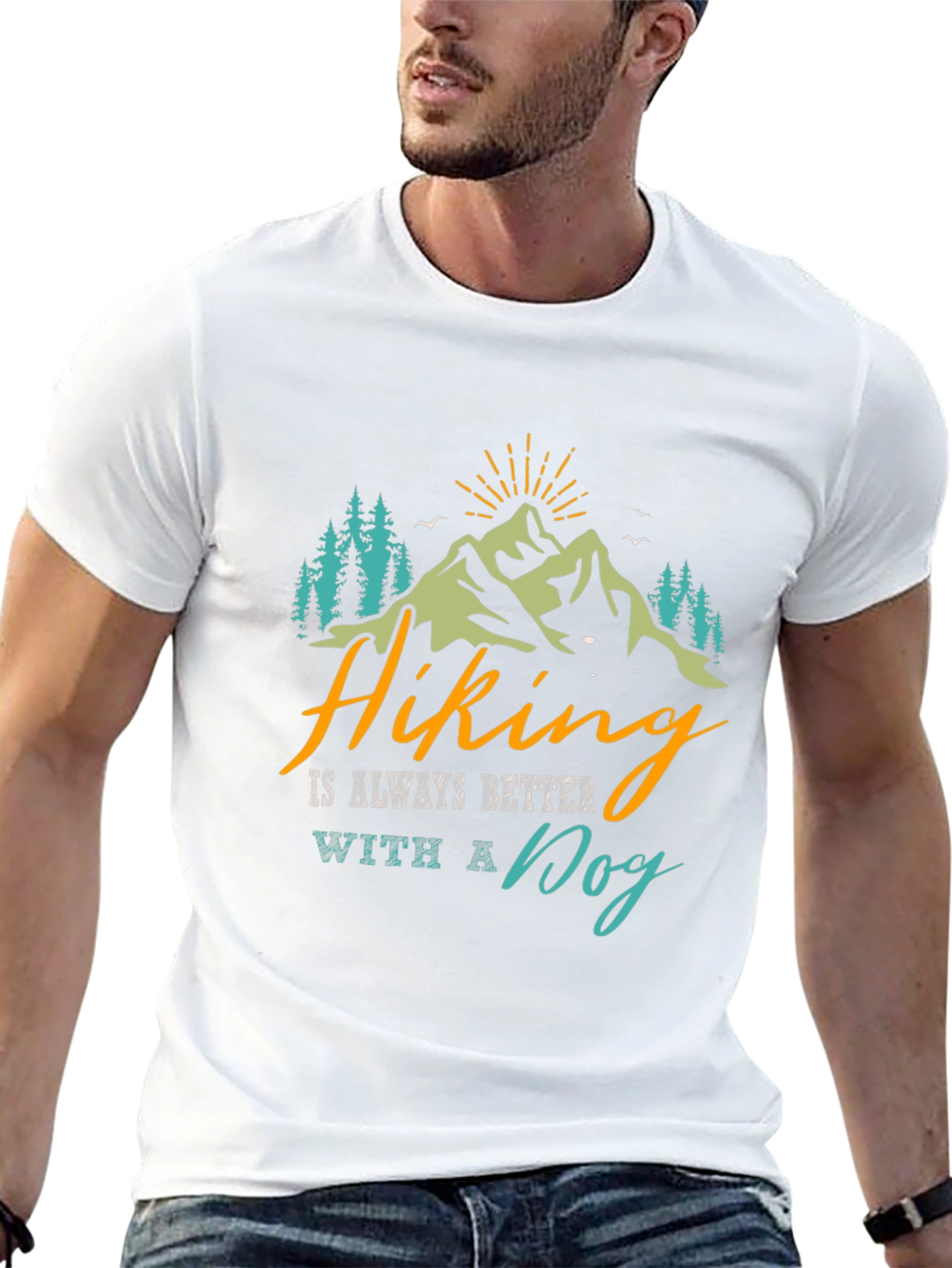 Hiking With a Dog Graphic Tee